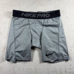 Nike Pro Men’s Medium Gray Tight Shorts Training Stretch Gym Fitness #3A