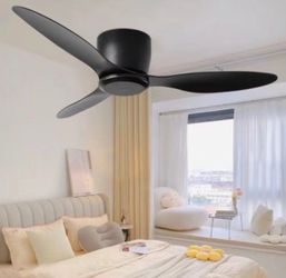 Ceiling Fan No Lights 52" Outdoor Ceiling Fan for Patio, Modern ABS Ceiling Fan Damp Rated 3 Blade Large Airflow Indoor Outdoor Farmhouse Ceiling Fan