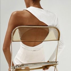 Zara One Sleeve Open Back Bodysuit XS