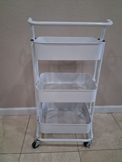 White Rolling storage cart