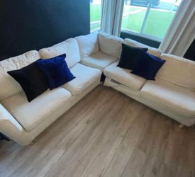 White (Very light Gray) couch sectional L Couch