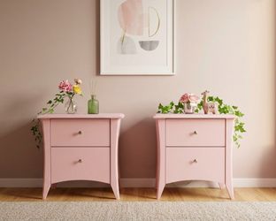 Beautiful Light Pink Modern Nightstands