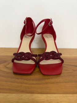 Vince Camuto Red Embellished Heeled Sandals
