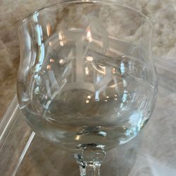 Lead Crystal 5 1/2 Wine Glass With An Engraved “C” 