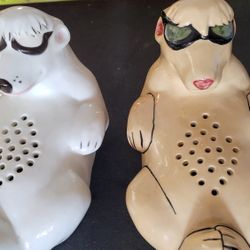 Vintage Polar Bear Baking Soda Holder Refrigerator Fridge Saver Lot Ceramic