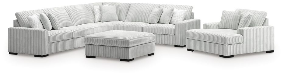Stupendous Alloy 4-Piece Sectional, Oversized Chaise and Ottoman (Online Special Price)