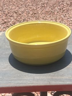 Vintage Padre California Pottery Yellow Ringware Mixing Bowl Art Deco 8” retro MCM earthenware