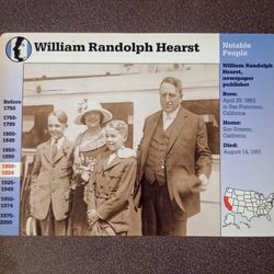 1997 Grolier William Randolph Hearst Newspaper Publisher Vintage Collectible Large Card