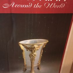 House of Lloyd vase with flower arrangement