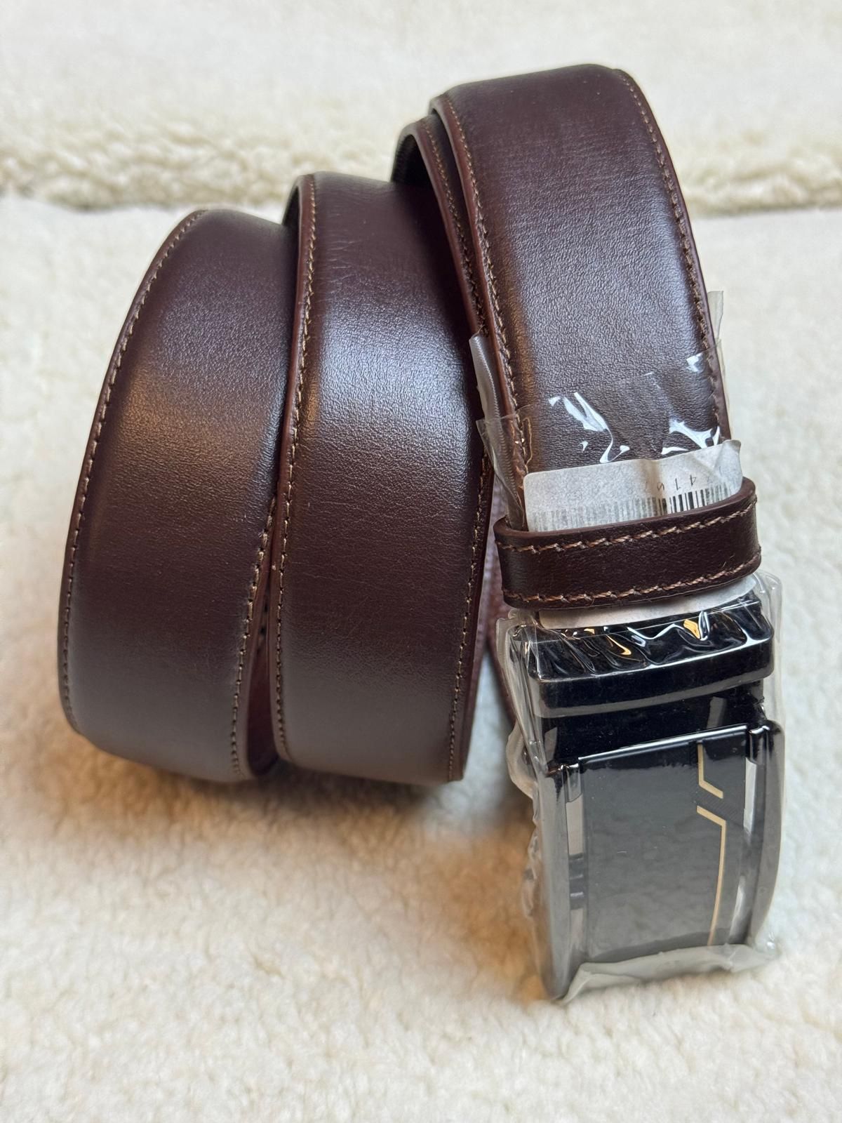 Premium Brown Leather Automatic Buckle Belt