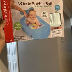 Infantino Whale Bubble Inflatable Baby Bath  Tub, Blue 