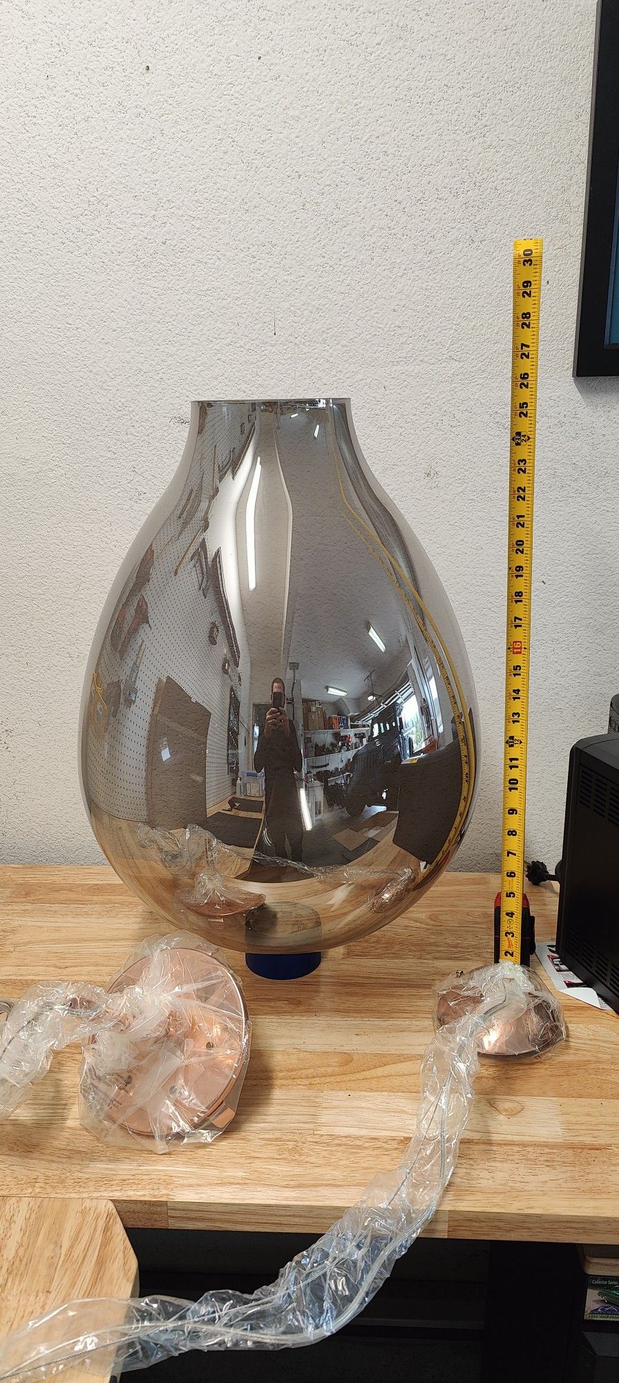 2x Large Bulb Type Glass Chandelier