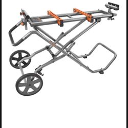 RIDGID Foldable Mobile Miter Saw Stand with Mounting Braces