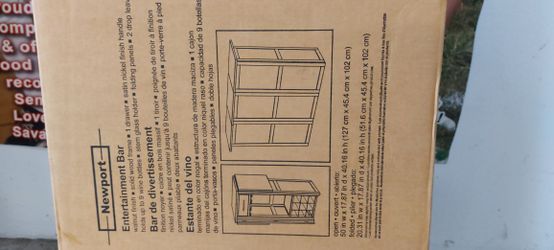 Bar, Folding Walnut Finish New IN Box