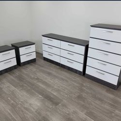 Dresser , Chest And 2 Nightstands - Cómoda, Gavetero Y 2 Mesitas De Noche 
