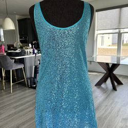Victorias Secret Blue Sequin Swim Coverup