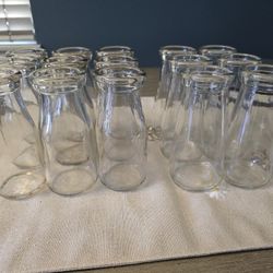 Vintage  Glass Milk Bottles Half Pint