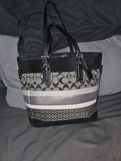 Coach Signature Stripe Tote Bag