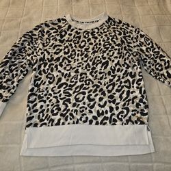 New Pink Victoria's Secret blk/wht leopard print sweatshirt sz S