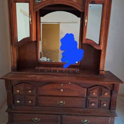 Beautiful Vintage Dresser/Mirror 😍 Hermoso Antiguo Tocador/Espejo /Cajonero