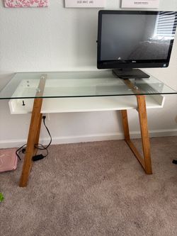 Modern Glass & Wood Desk