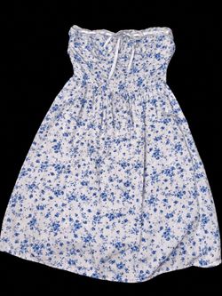 Aeropostale Blue & White Floral Corset Sundress (XTRA-SMALL)