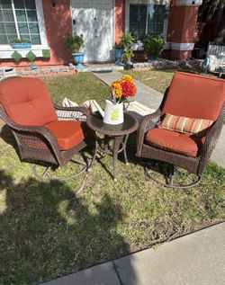 3 pcs patio set comes with 2 matching decorative pillows and 2 Covers