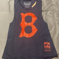 Women's Mitchell & Ness Navy Boston Red Sox Tonal Logo Story Tank Top - Size Small