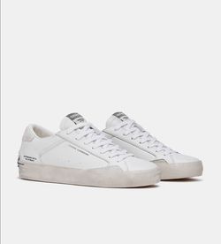 CRIME LONDON SNEAKERS DISTRESSED WHITE