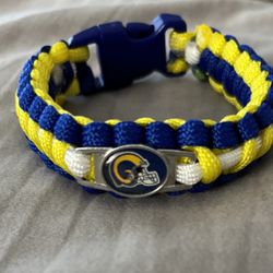 NFL HOMEMADE LOS ANGELES RAMS PARACORD BRACELET WITH CHARM