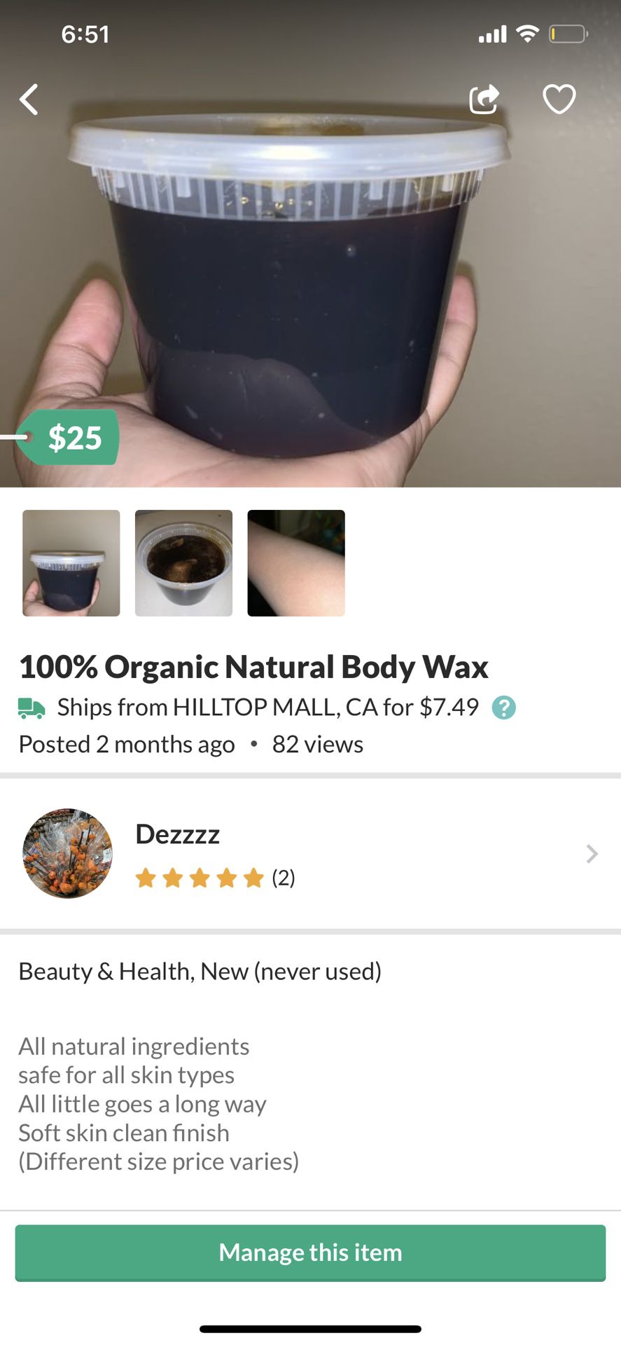 Organic wax