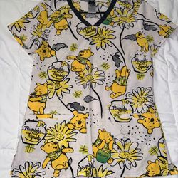 Small Women’s Scrub Top - Winnie The Pooh 