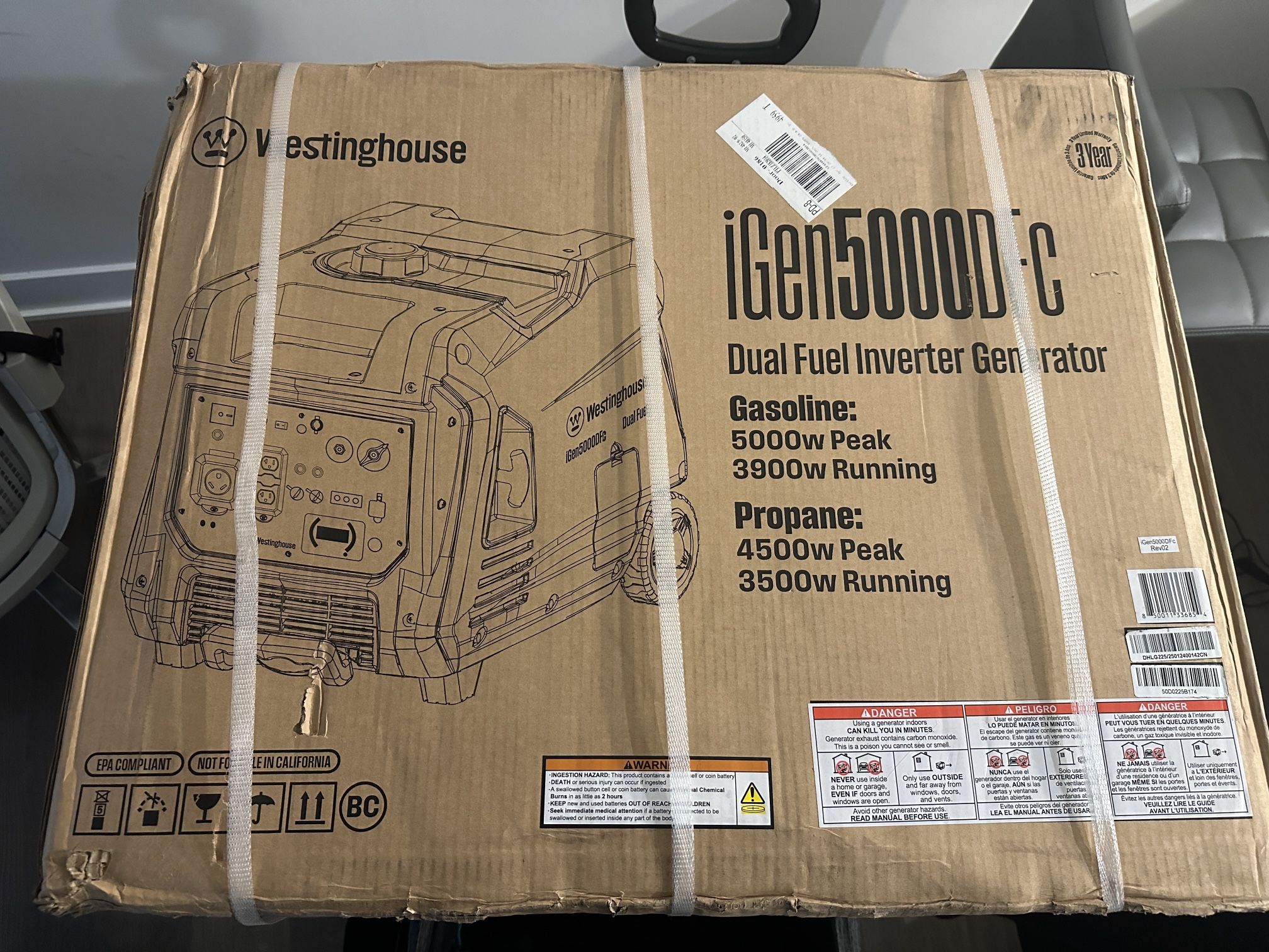 Westinghouse 5000 W Duel Fuel Generator