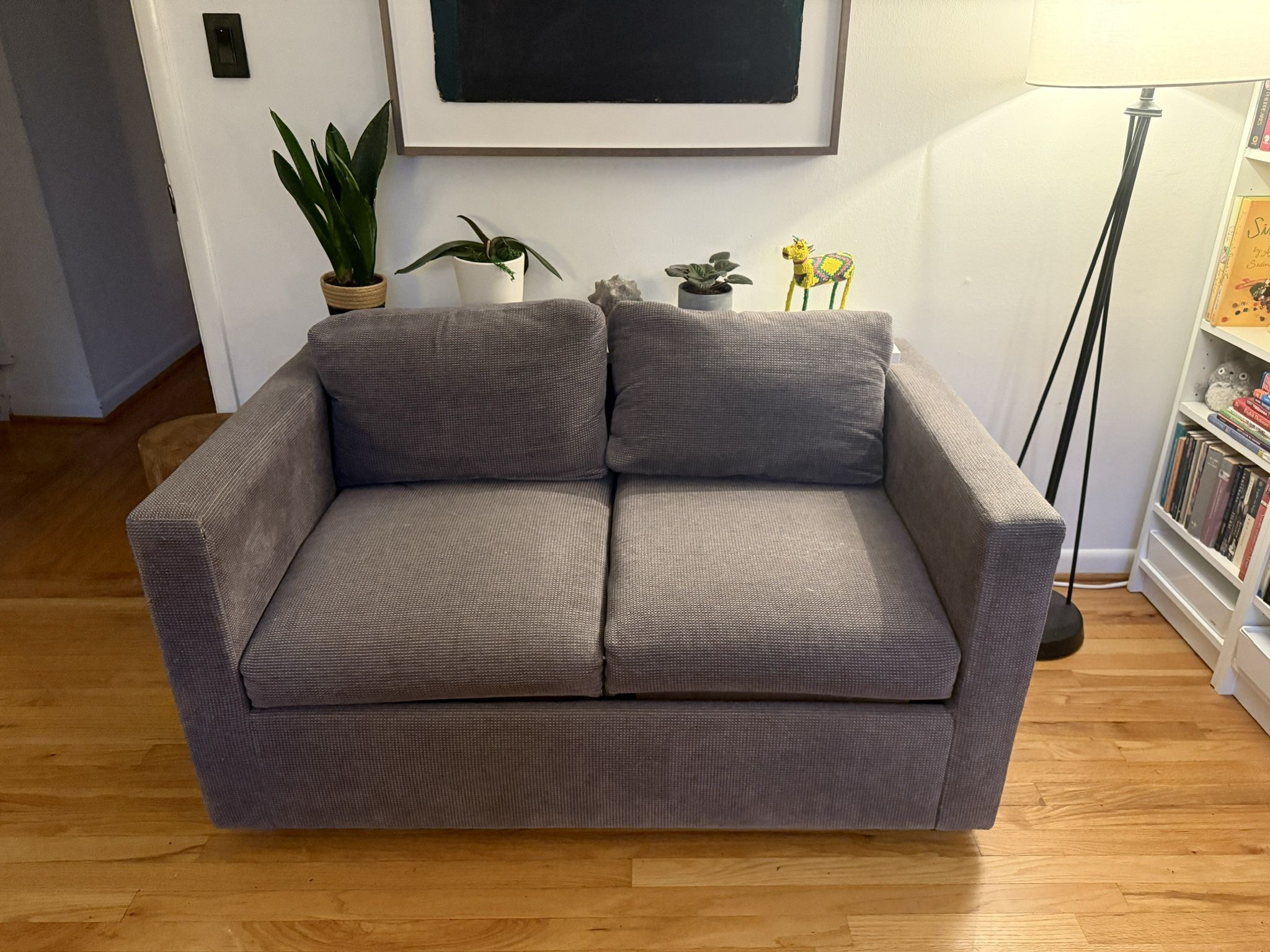 Vintage Modern Minimalist twin sofa sleeper / loveseat