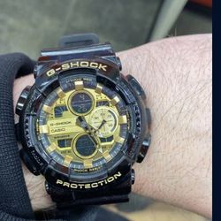 Rare Limited Edition GShock Black With Gold Tone Dial 