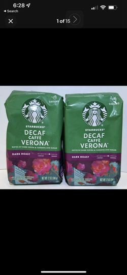 x2 Starbucks decaf Cafe Verona Dark Roast Ground Coffee 12oz New