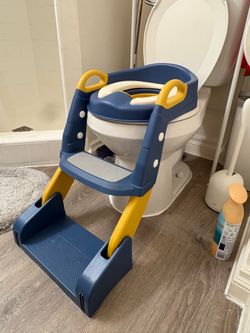 2in1 Toddler Potty Training Toilet Seat Foldable Potty Seat w/Steps Ladder Stool