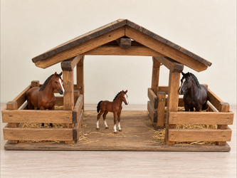Miniature barn , toy stable, horse stable