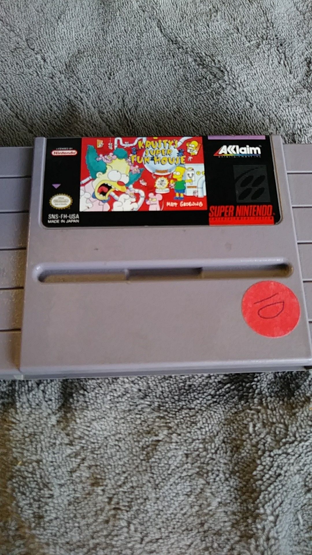 Super Nintendo SNES Krusty's super Funhouse read description