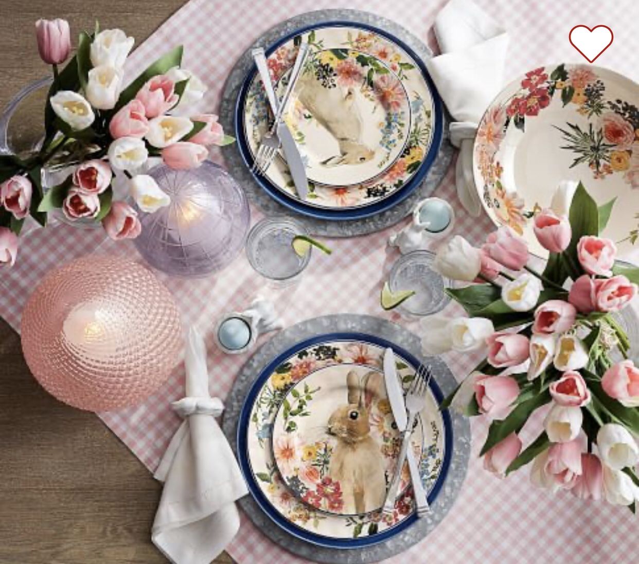 NEW!! Pottery Barn Kissing Bunny Napkin Rings, Set of RARE