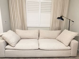 Living Spaces deep seated sofa- RH Cloud Dupe