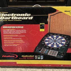 Electronic 8 Player Dartboard In Wood cabinet