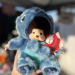 Monchhichi Blue Plush Super Cute Only One 20cm