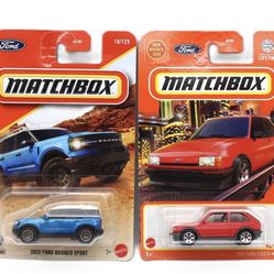 Matchbox Ford Die-Cast Car Lot 2022 Ford Bronco Sport & 1983 Ford Fiesta MK2 NEW