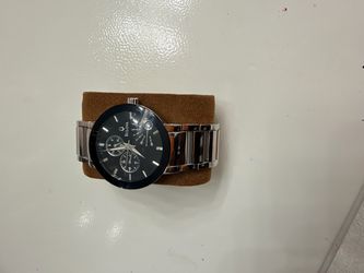 Bulova Silver Watch – Black Face