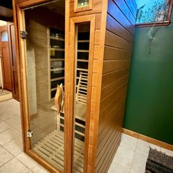 1-2 Person Infrared Sauna w/ Light Therapy & Bluetooth Speakers