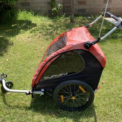 Burley Honey Bee 2 Seater Bike Trailer & Stroller Collapsible With Wheel Lock