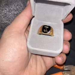 J  Initial Ring ! Gold Plated 