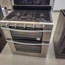 WHIRLPOOL GOLD DOUBLE OVEN GAS RANGE OPEN BOX 0A R