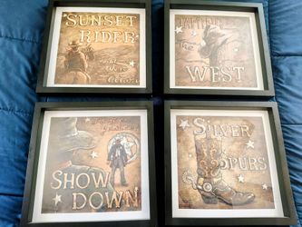 Country Western Cowboy Inspired Framed Prints